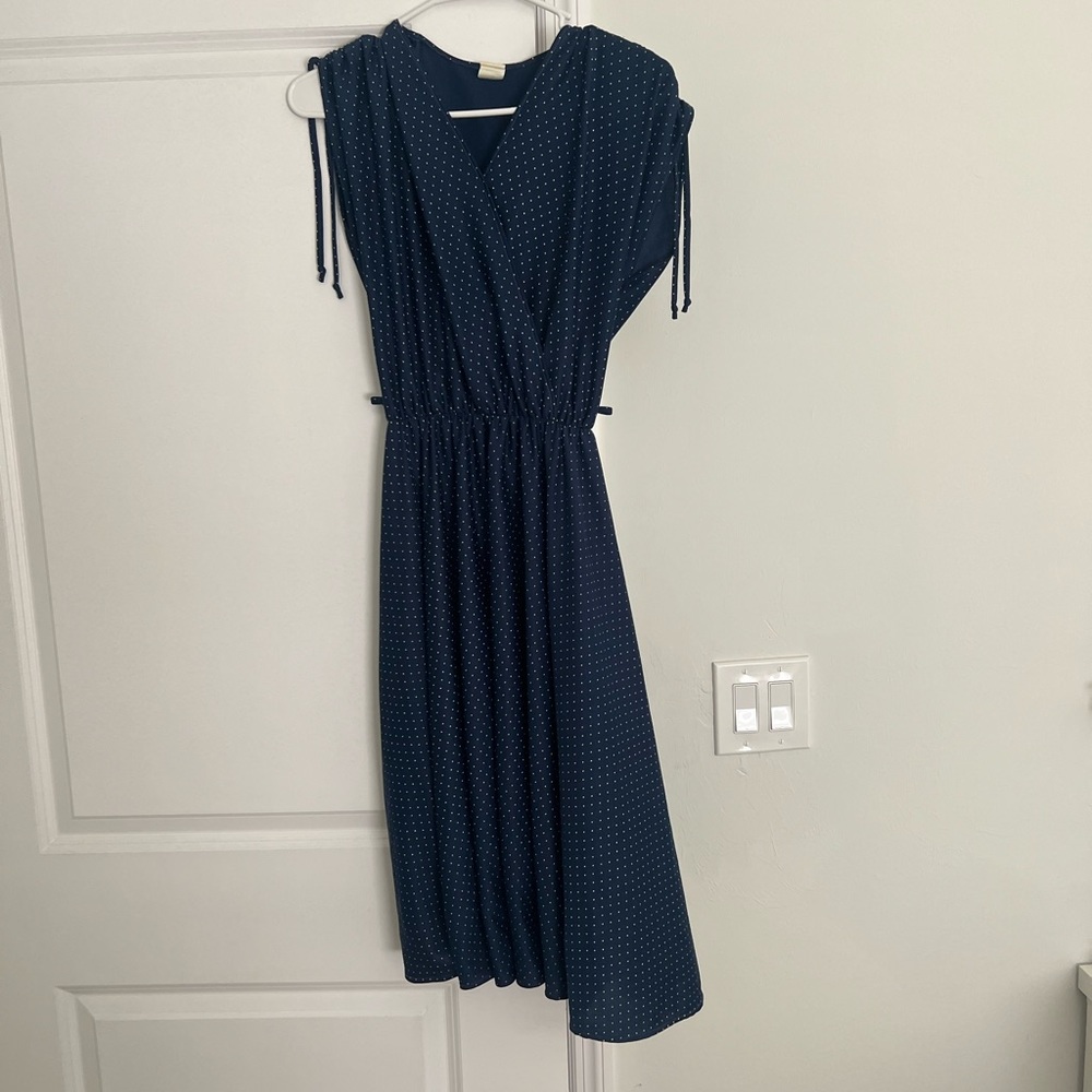 Vintage Blue with white dots dress